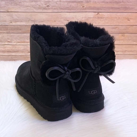 UGG Shoes - UGG Classic Double Bow Mini Black Boots